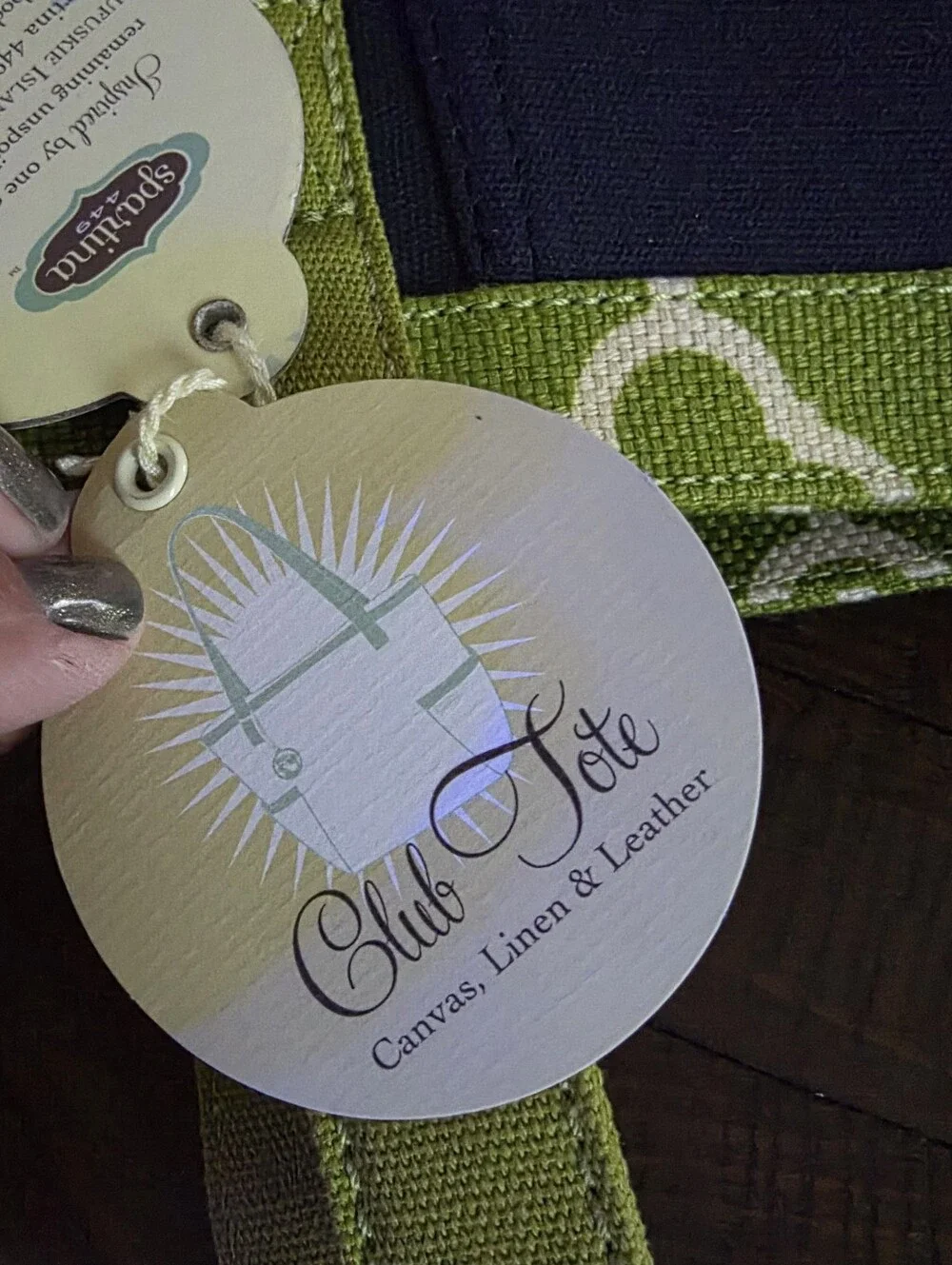 Spartina 449 NWT Club Tote Canvas Linen And Leather